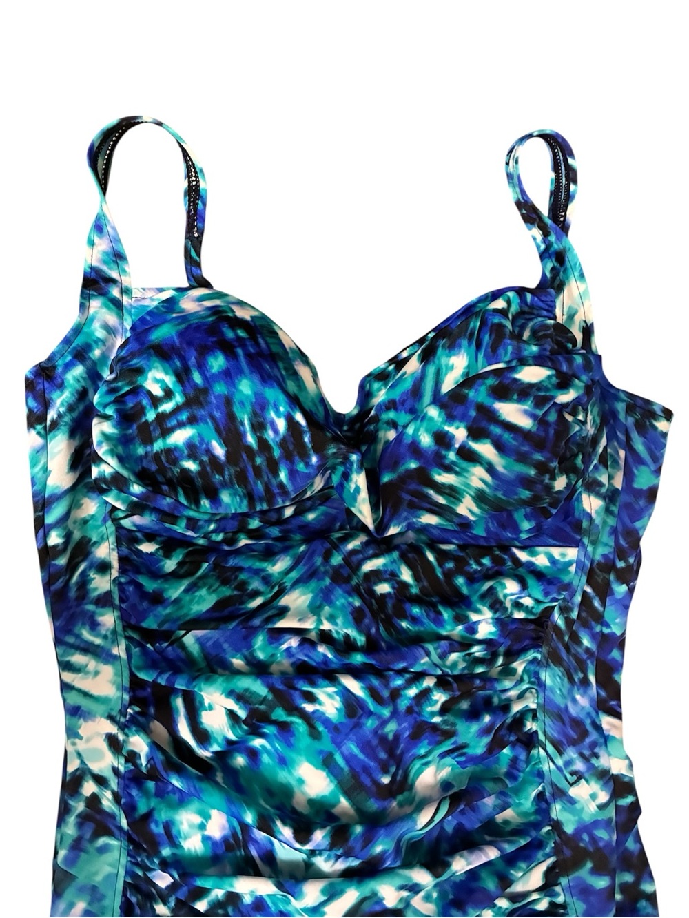 croft & barrow Blue Teal Abstract Swimsuit. Excellent condition.